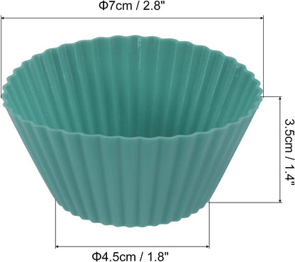 uxcell 18Pcs Silicone Cupcake Liners, Non-Stick Baking Cups, for Cooking Eggs, Baking Muffins and Make a Cake(Pink)