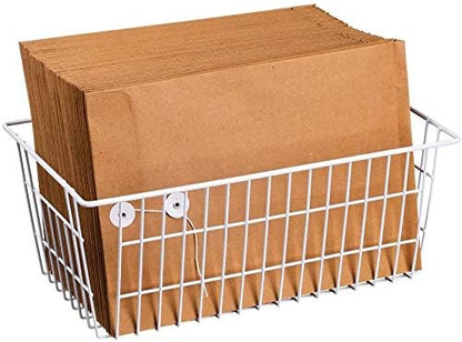 Slideep Wire Baskets Farmhouse Freezer Organizer Storage Bin Basket with Handles, Food Storage for Kitchen Cabinets, Pantry, Closet, Bedroom, Bathroom, Office 3 Pack