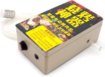 High Pressure Electric Bacon Pump Gun, Meat Saline Syringe Pump Food Grade Electric Injector Meat Processor 60W with 10Pcs Needle (Three Needle)