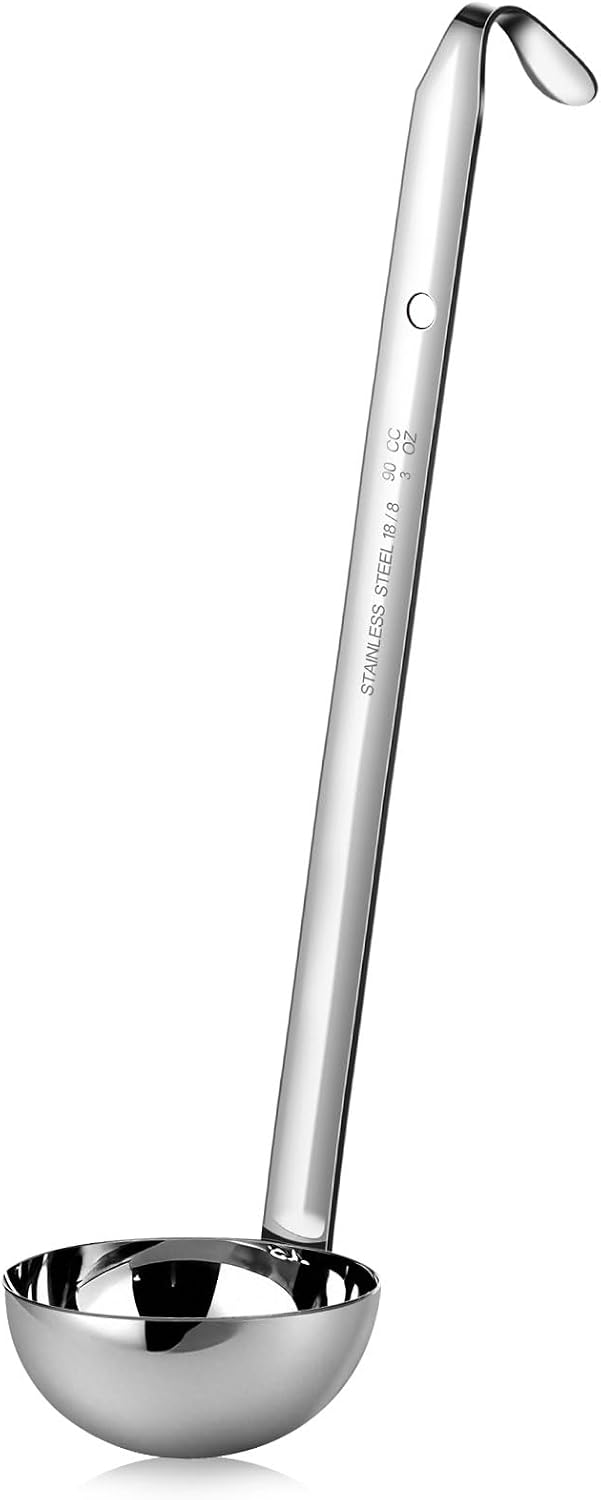 meekoo Stainless Steel Ladles Soup with Long Handle, 6oz