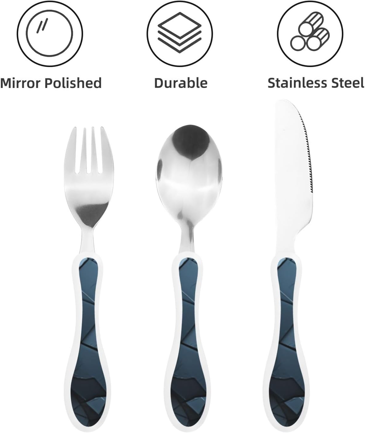 3-Piece Kids Silverware Set With Storage Case, Stainless Steel Reusable Children Safe Knife Spoon Fork Set Fashion Striped Children Flatware Set For Kids Lunch Box