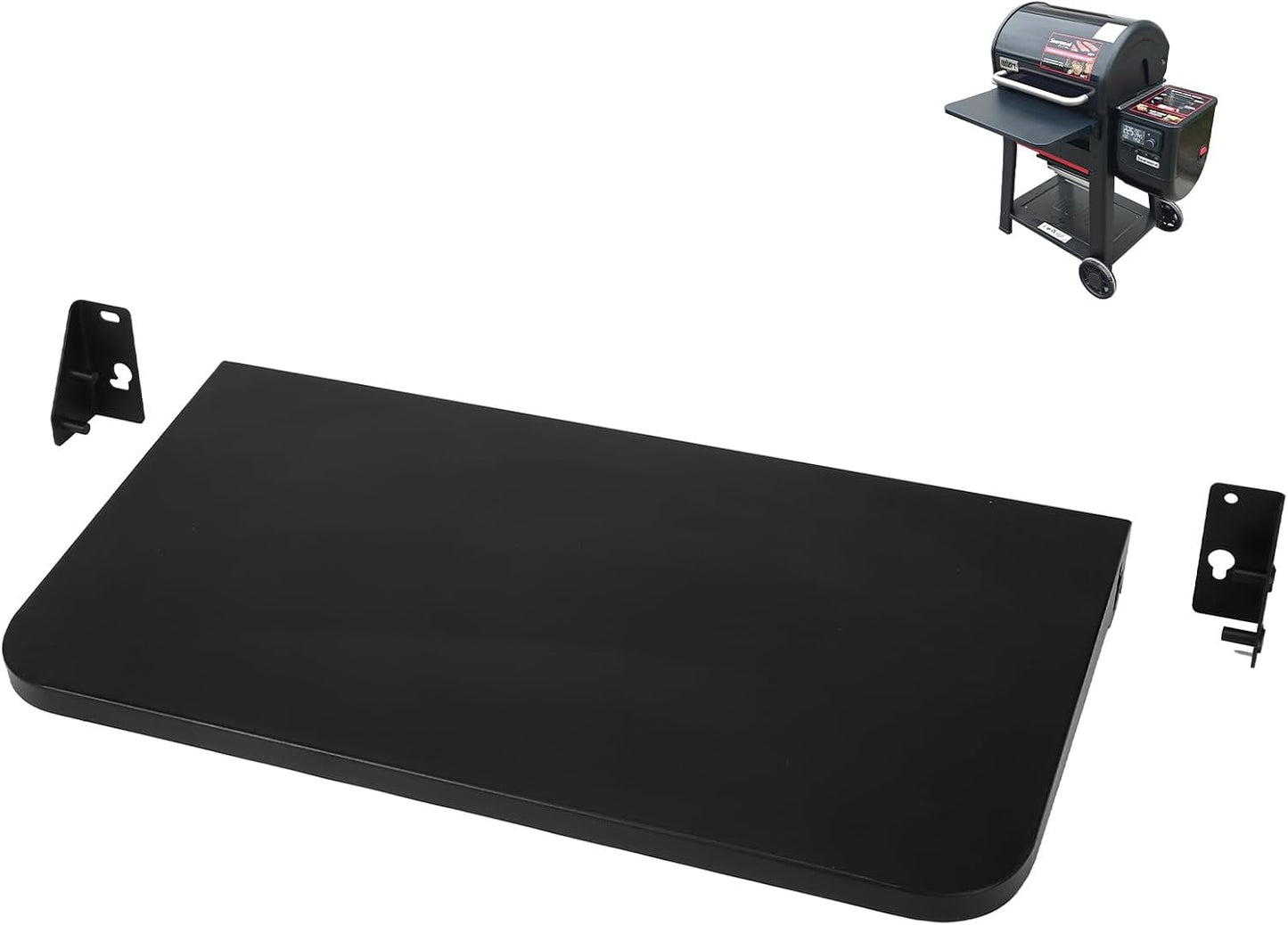 Upgraded Grill Table for Weber Kettle 22"/18"/26", Master Touch 22", Smokey Mountain, Recteq Pellet Grill RT-B380, Prep Station with Cutting Board, Basin, 4 Hooks, Shelf for Weber Kettle Accessories