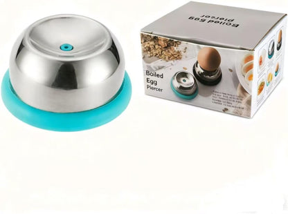 Stainless Steel Egg Piercer - Egg Opener for Hard Boiled Eggs, Egg Poker with Sharp Pin & Anti-Slip Base, Perfect Hard Boiled Egg Peeler Tool, Easy Peel Kitchen Gadget Gift (Blue(simple))