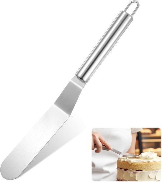 6" Offset Spatula, Stainless Steel Icing Spatula Angled Cake Spatulas Cake Icing Tools with Sturdy Handle Frosting Spatulas for Cakes Decorating, Baking, Pastry