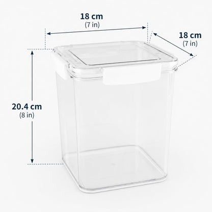 Set of 2 Large Food Storage Jars 4L - Airtight Containers with Lids, White with Free Spoon - Kitchen Canisters for Sugar,Flour,Coffee,Pantry Organization-S