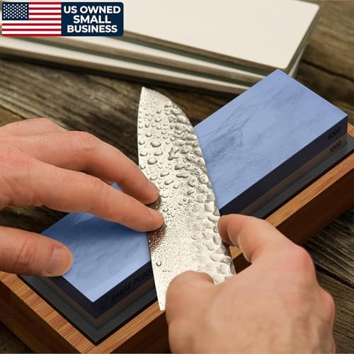 Sharp Pebble Whetstone Knife Sharpener – 1000/6000 Grit Sharpening Stone