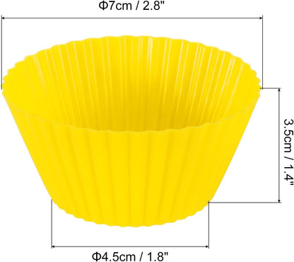 uxcell 18Pcs Silicone Cupcake Liners, Non-Stick Baking Cups, for Cooking Eggs, Baking Muffins and Make a Cake(Pink)