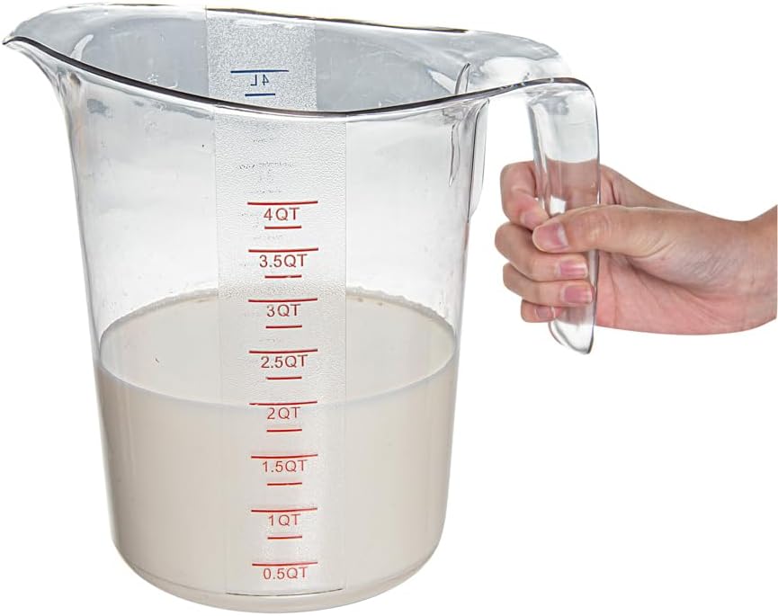 Restaurantware Plastic Measuring Cup - Chef 101 Measuring Jug with Dual Unit Markings, Dishwasher Safe - Clear Measuring Cup for Kitchen, Restaurants