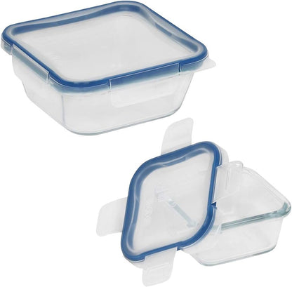 Snapware Glass Total Solutions (12-Pack) Food Storage Containers Set, (1, 2 & 4 Cup), Airtight & Leakproof Plastic Locking BPA-Free Lids, Freezer Dishwasher Microwave Safe
