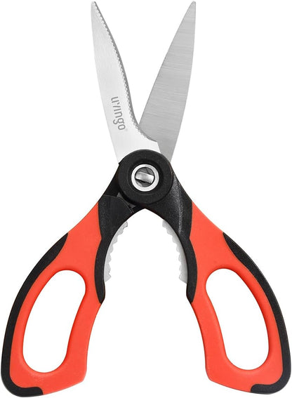 LIVINGO 8.5 Inch Kitchen Shears Serrated Blade Food Scissors