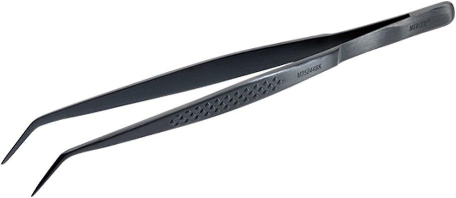 Mercer Culinary 18-8 Stainless Steel Chef Plating Tongs, Offset Tip, 6-1/2 Inch