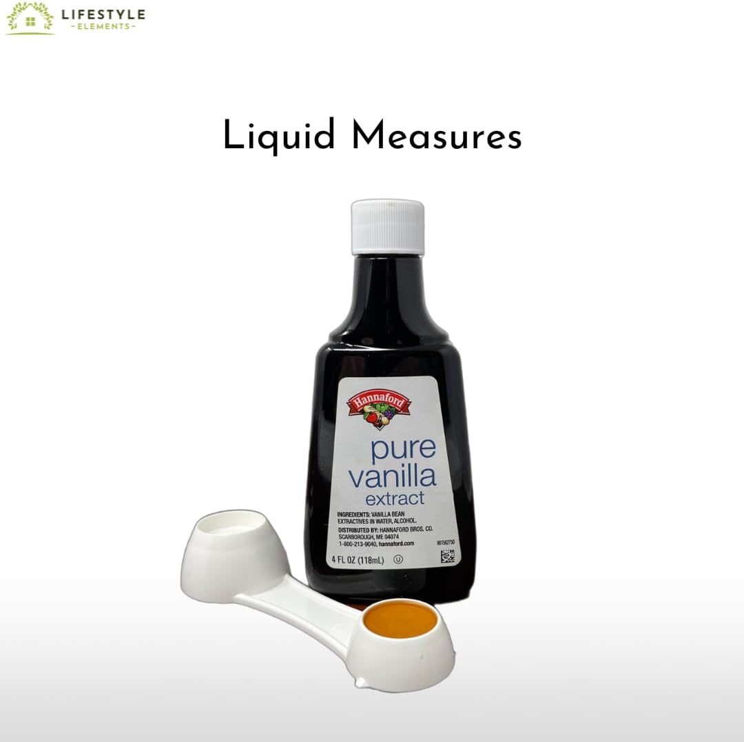 All In One Measuring Spoon Pack of 2 Includes 1 Tbsp 1 Tsp 1/2 Tsp 1/4 Tsp Measures Plastic Measuring Spoons Use for Dry Ingredients or Liquids Durable Rugged Dishwasher Safe Made in USA