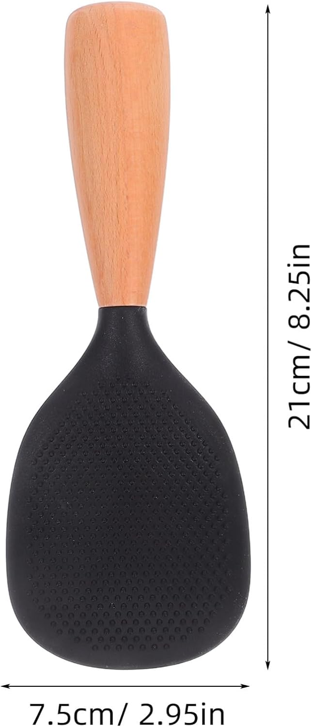 MAGICLULU Silicone Rice Paddle with Wooden Handle, Non Stick Rice Spoon