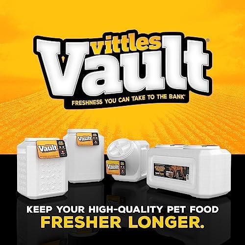 Vittles Vault Traditional Pet Food Storage Container For Dog Kibbles/Bird Seed/Oatmeal/Rice/Flour/Cereal, BPA Free Plastic, Sealed Airtight For Cat Food, Up To 50 lb, Made in USA, With Scoop, Gray