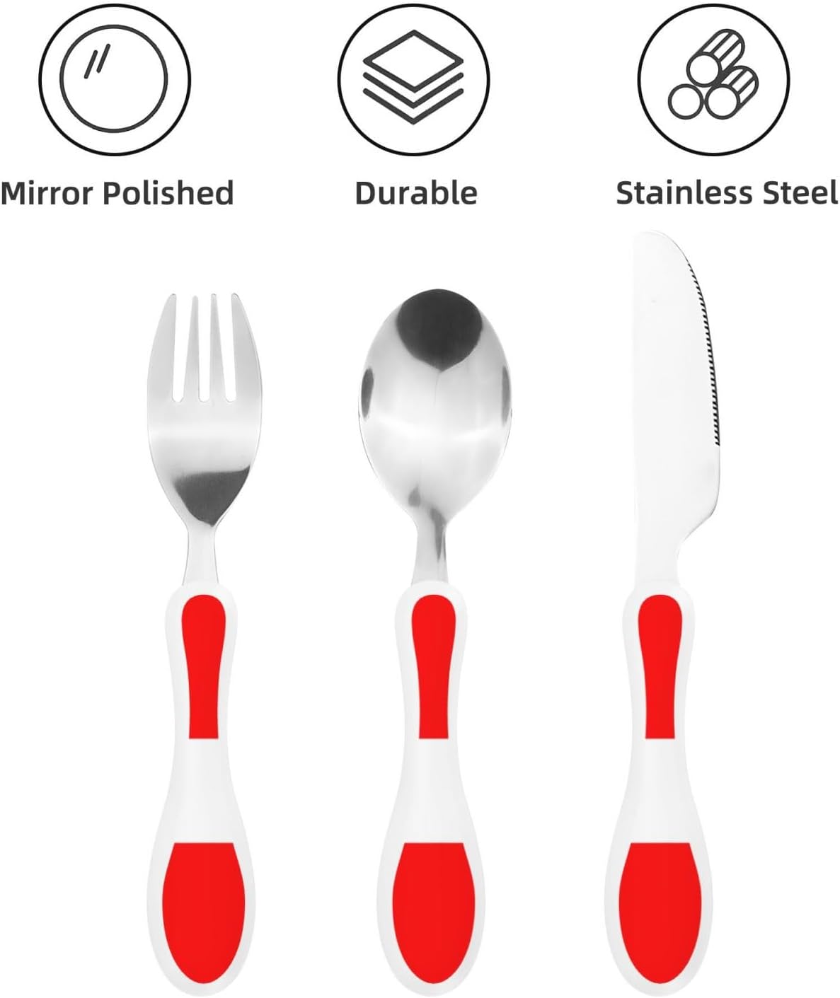 3-Piece Kids Silverware Set With Storage Case, Stainless Steel Reusable Children Safe Knife Spoon Fork Set Fashion Striped Children Flatware Set For Kids Lunch Box