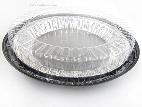 KitchenDance Combo Pack of Pie Pans with Carriers - 9 Inches Pie Pans with Low Dome Lid - 9 Inches Pie Pans with 9 Inches Pie Container - Baking Pan Perfect for Baking, Cooking - WJ40, 10 Count