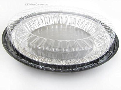 KitchenDance Combo Pack of Pie Pans with Carriers - 9 Inches Pie Pans with Low Dome Lid - 9 Inches Pie Pans with 9 Inches Pie Container - Baking Pan Perfect for Baking, Cooking - WJ40, 10 Count