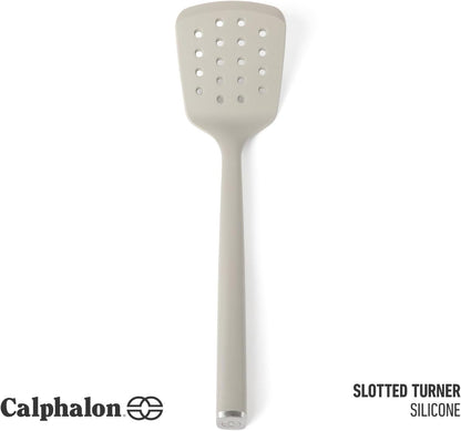 Calphalon Edge Silicone Spoon, Flexible Silicone Cooking Spoon with Reinforced Core, Heat-Resistant Nonstick-Safe Kitchen Spoon for Stirring, Mixing & Serving, Navy