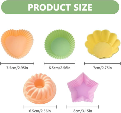 5Pcs Silicone Baking Cups Muffin Liners, Reusable Baking Cups Pastry Muffin Molds, 42343224