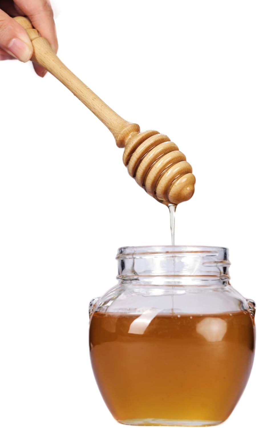 Beech Wooden Honey Dipper Sticks Set of 2, 7.1 Inch Wooden Honey Spoons for Honey Jar, Perfect Honey Stirring Tool, Unique Honey Sticks for Tea, Kitchen and Wedding Favors