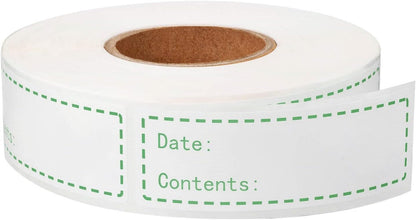 Freezer Labels for Food Containers - Waterproof & Oil Resistant 1x3 Inch Stickers, No-Residue Strong Adhesive for Kitchen, Mason Jars, Restaurants, Home and Commercial Use (500Pcs)