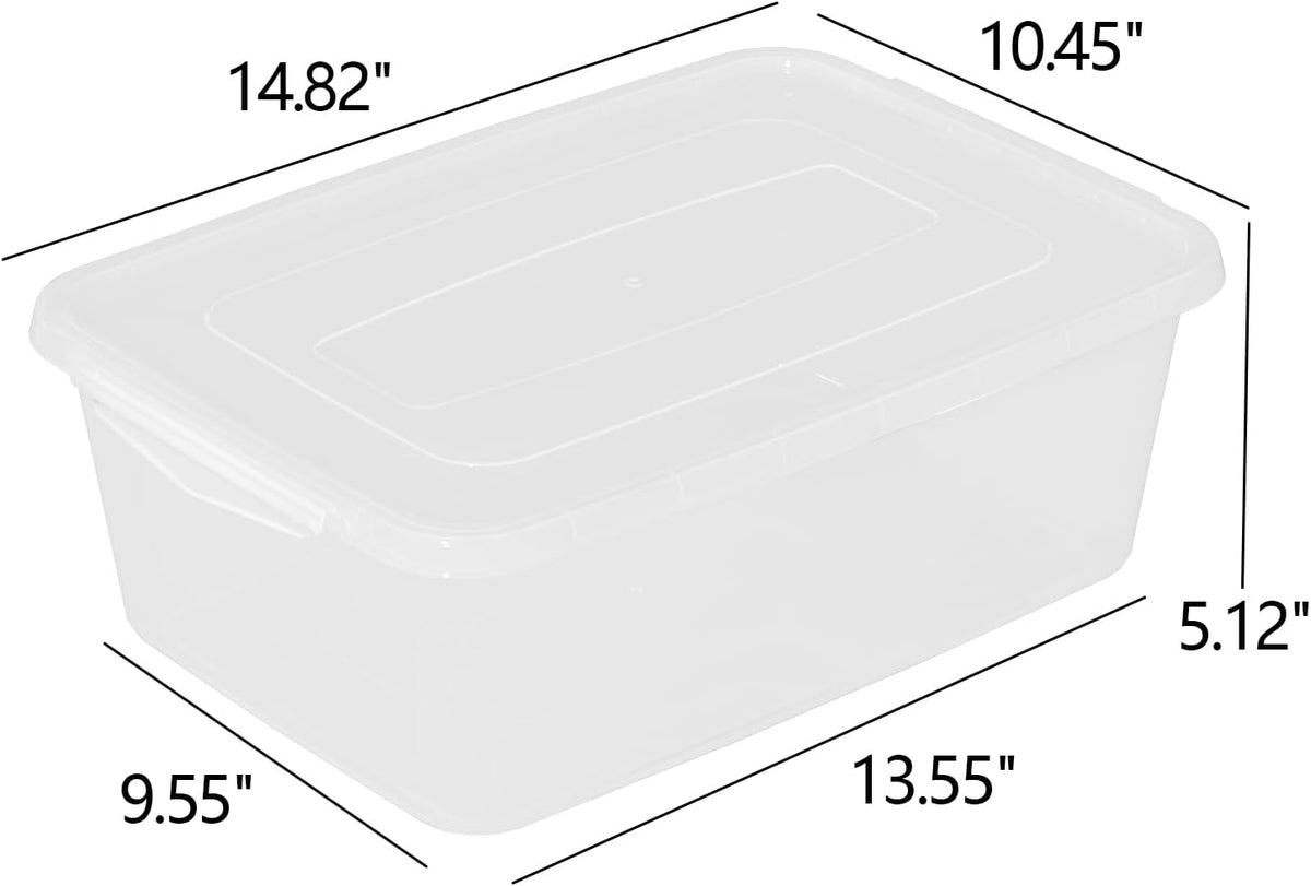 2 Packs 16 L Pizza Dough Proofing Box with Latching Lid, Clear