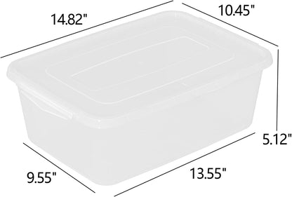 2 Packs 16 L Pizza Dough Proofing Box with Latching Lid, Clear