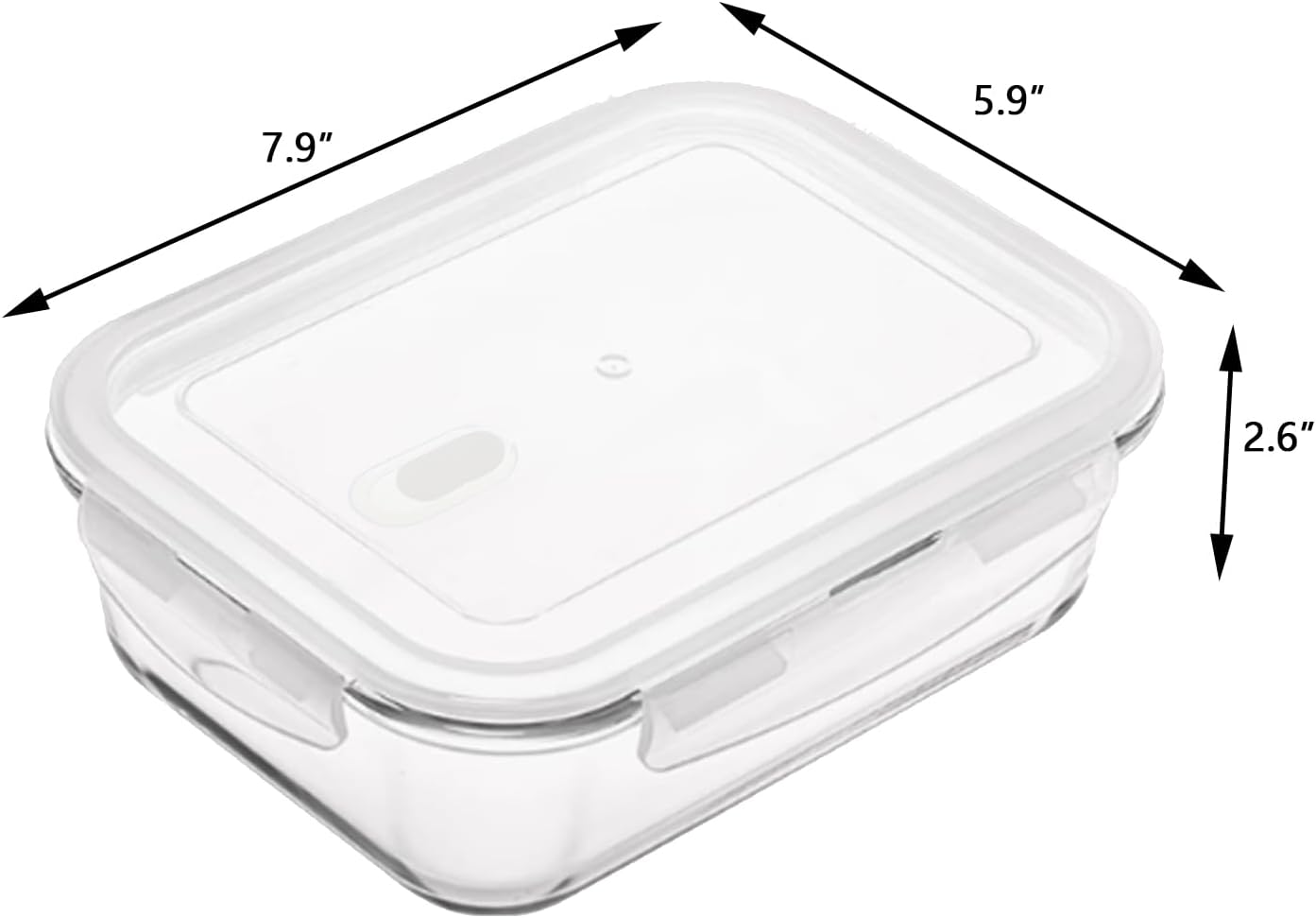 Glass Food Storage Containers Clear35 Oz2 Pack Set with Airtight Snap-Lock Lids Rectangular BPA-Free for Meal Prep and Leftovers