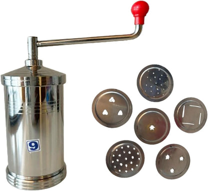Stainless Steel Sev Maker and Sancha, Manual Pasta Maker, Silver Color