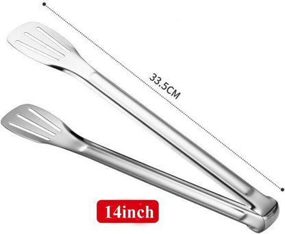 2 Pack Kitchen Tongs Stainless Steel Locking Cooking Barbecue Grilling Food Tongs Kitchen Clamps Sturdy High Resistant Heat Tongs (2PC (7inch and 12inch))