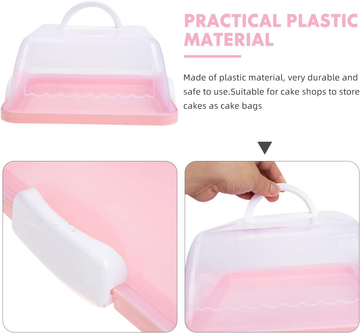 Cake Carrier with Lid and Handle Cake Stand Cupcakes Transport Storage Containers Holder Two Sided Base for Pies Cookies Muffin Pizza Nuts Fruit Dessert Christmas Presents Plastic Cover
