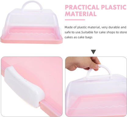 Cake Carrier with Lid and Handle Cake Stand Cupcakes Transport Storage Containers Holder Two Sided Base for Pies Cookies Muffin Pizza Nuts Fruit Dessert Christmas Presents Plastic Cover
