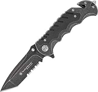 Smith & Wesson Benji 2.5in High Carbon S.S. Folding Keychain Knife with 1.75in Modified Tanto Blade and G10 Handle for Outdoor