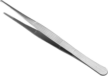 AHIER Kitchen tweezer Stainless Steel, 8inch Long tweezer with Precision Serrated Tips for Cooking Pincette for Sea food, Bar Tweezer