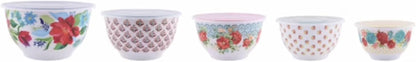 Pioneer Woman Floral Spring Bouquet Melamine Mixing Bowl Set, 10 Piece Set With Lids