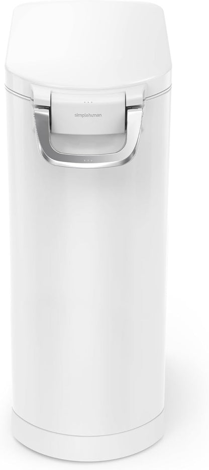 simplehuman 25 Liter, 27 lb / 12.2 kg Medium Pet Food Storage Container for Dog Food, Cat Food, and Bird Feed, Alloy Steel, Matte Black