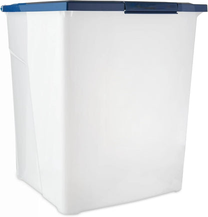 Extra-Large 50-Pound Plastic Storage Container with Locking Lid – Airtight Pet Food Bin for Dry Dog & Cat Kibble, Multi-Use Pantry Organizer for Bird Seed, Cat Litter & Garage Supplies