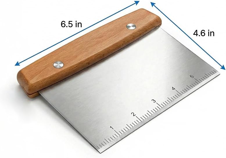 Dough Cutter, Kitchen Scraper, Food Scraper, Multipurpose Pastry Pizza Baking Cooking Cutting Board, Bench Scraper Kitchen Tool, Stainless Steel Metal Griddle Scraper Chopper Tool