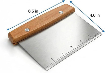 Dough Cutter, Kitchen Scraper, Food Scraper, Multipurpose Pastry Pizza Baking Cooking Cutting Board, Bench Scraper Kitchen Tool, Stainless Steel Metal Griddle Scraper Chopper Tool