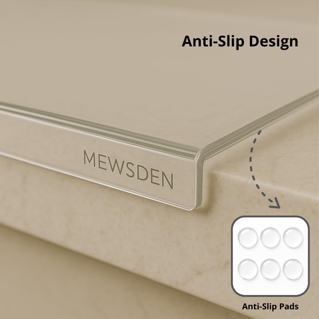 Acrylic Cutting Board with Counter Lip, Clear Cutting Boards for Countertop Protector, Cutting Board for Kitchen Counter, Non-Slip Dough Mat, Kitchen Decor Gadgets House Warming Gifts(24"x18")