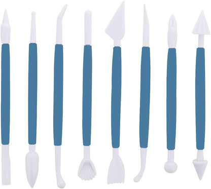 ScivoKaval Marshmallow Fondant Cake Decorating Hand Tool 12 Pcs 5 Sets Sugarcraft Gumpaste Icing Smoother Rolling Pin Trimmer Cutter Embosser Flower Scissor Modelling Accessories Supplies Kit Multi