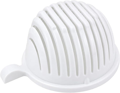 Salad Chopper Bowl with Slits, Fruit Vegetable Cutter, White