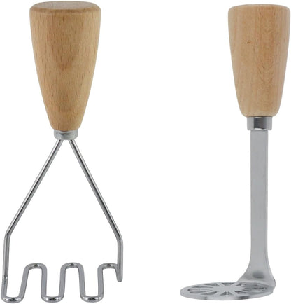 5.9" Mini Potato Masher,Avocado Masher with Wood Non Slip Handle