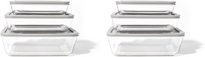 DURA LIVING 4-Piece Glass Food Storage Container (2 Containers + 2 Lids) | 6.55-Cup Rectangular, Leakproof | Microwave, Freezer, Oven & Dishwasher Safe | Ideal for Meal Prep & Pantry Organization