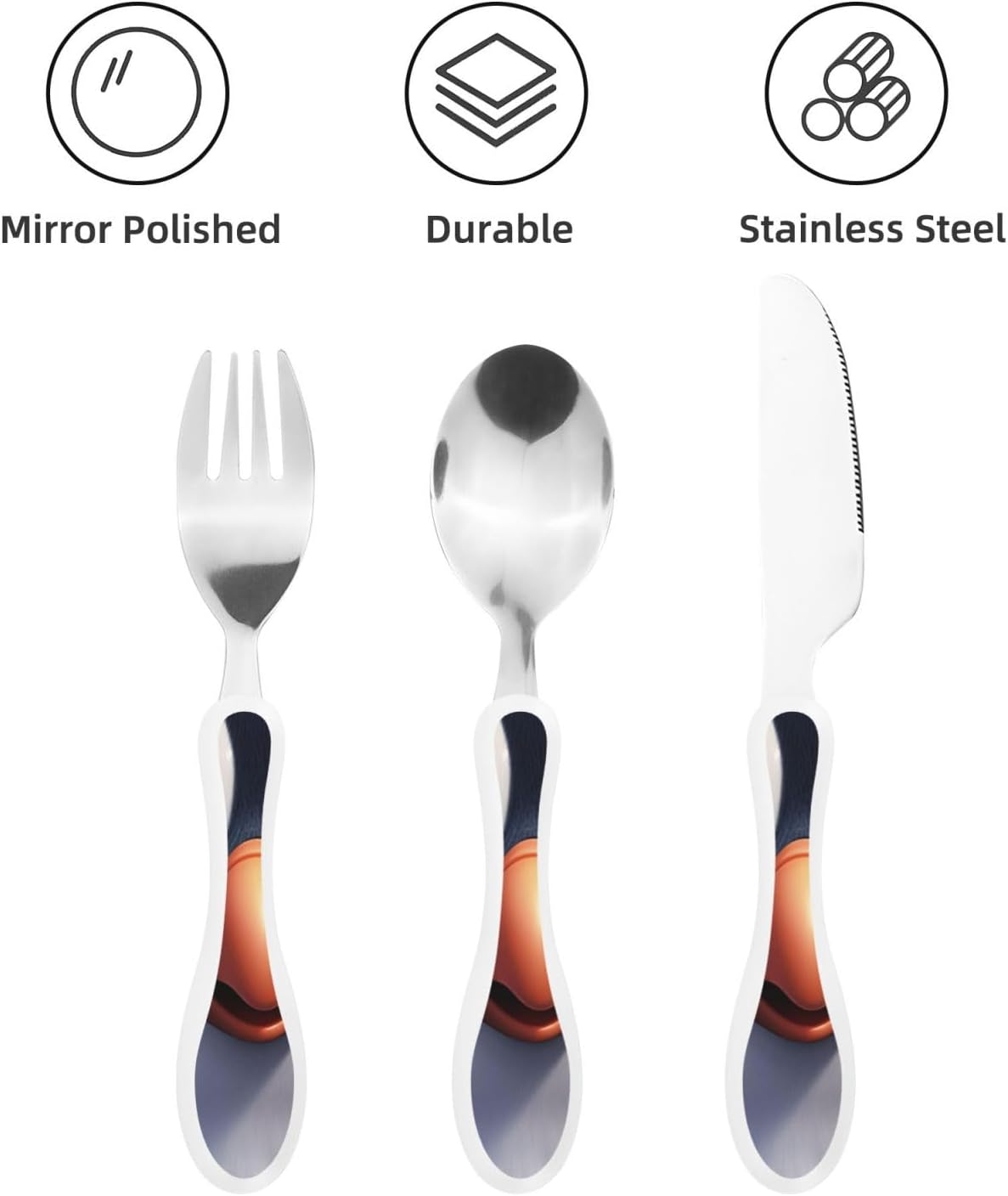 3-Piece Kids Silverware Set With Storage Case, Stainless Steel Reusable Children Safe Knife Spoon Fork Set Cartoon Cute Penguin Children Flatware Set For Kids Lunch Box