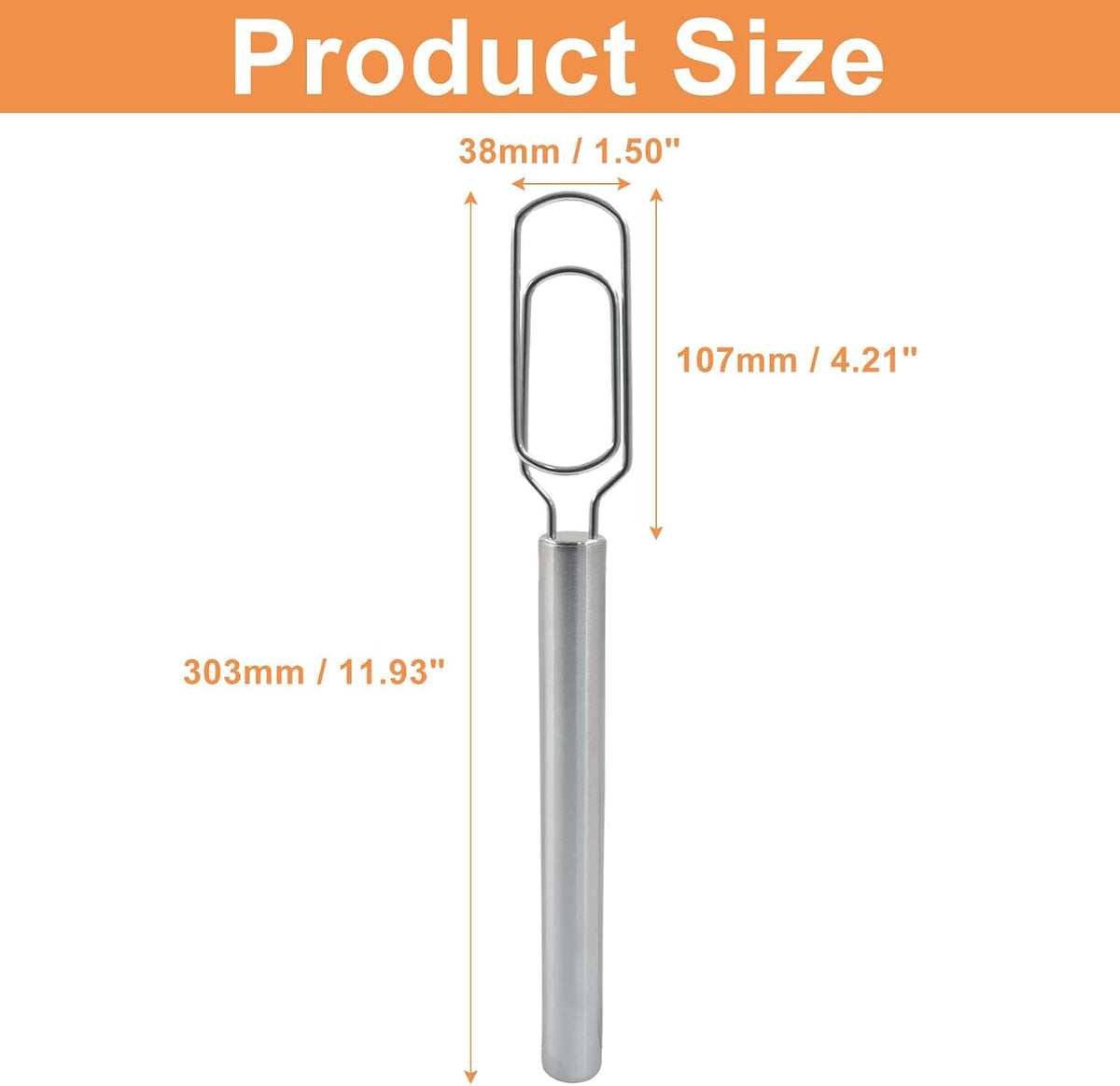 Danish Dough Whisk, 12 Inch Stainless Steel