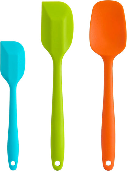 Silicone Spatula Set - Rubber Spatula - 600°F Heat Resistant Baking Spoon & Spatulas(Dark Grey)