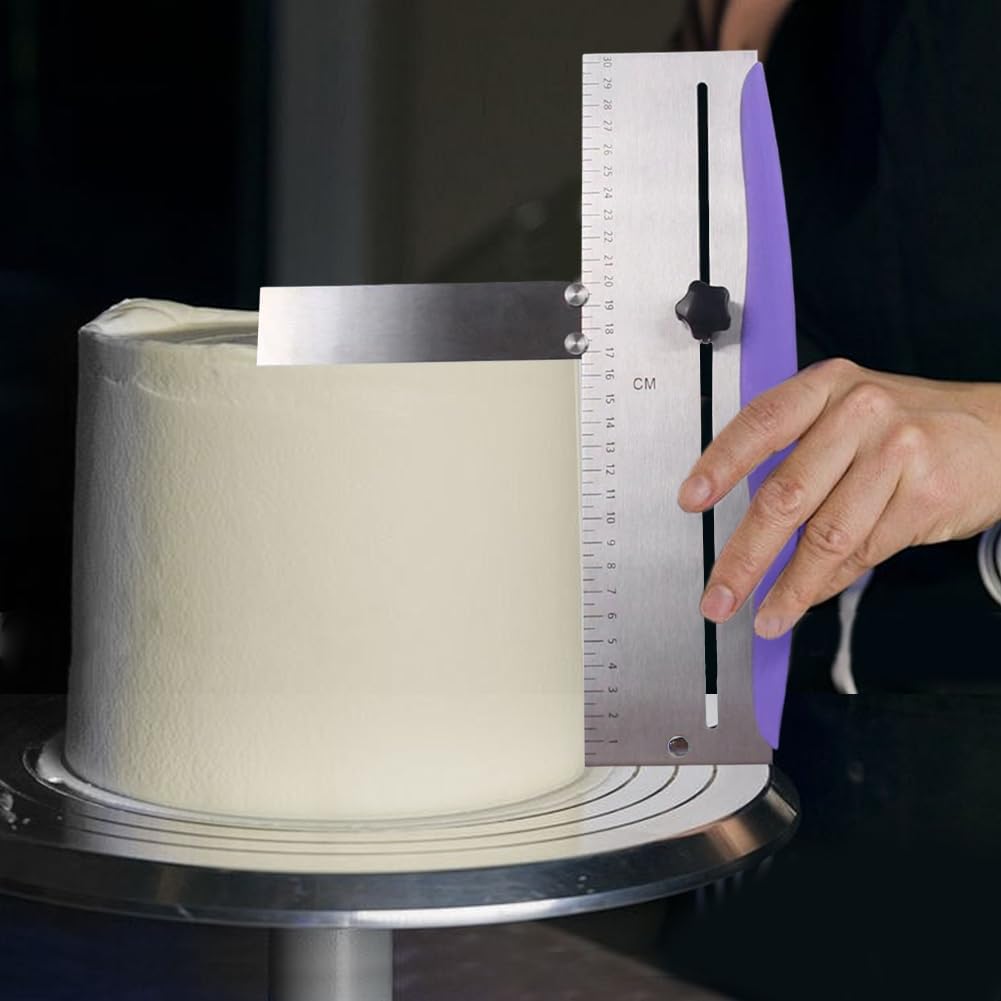 12 Inch Stainless Steel Cake Scraper, Cake Scraper Smoother Leveler