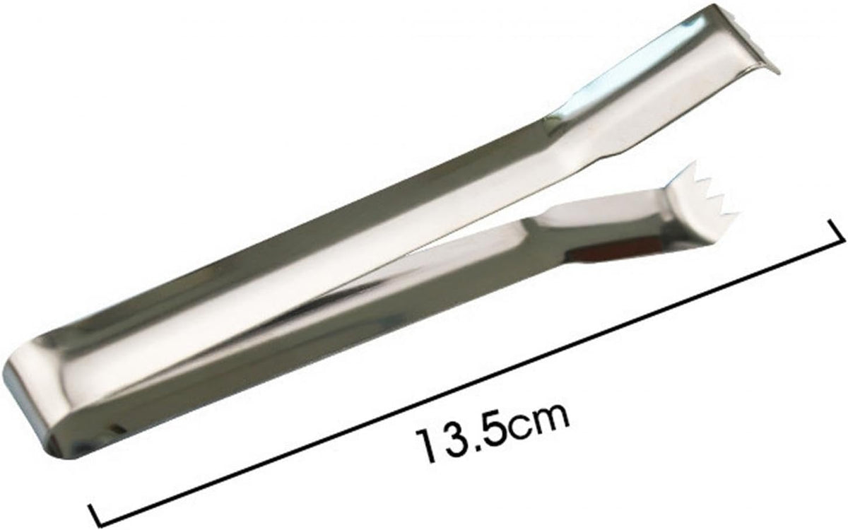 Stainless Steel Ice Tongs with Sawteeth Portable Barbecue Tongs Metal Tongs
