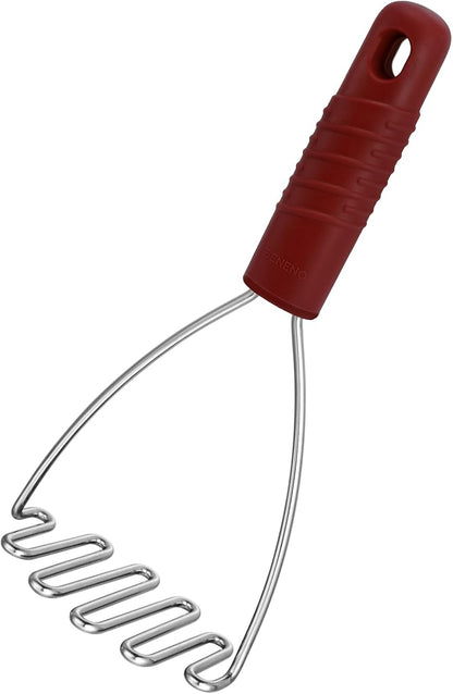 Beneno Ergonomic Soft Grip Stainless Steel Potato Masher, Black
